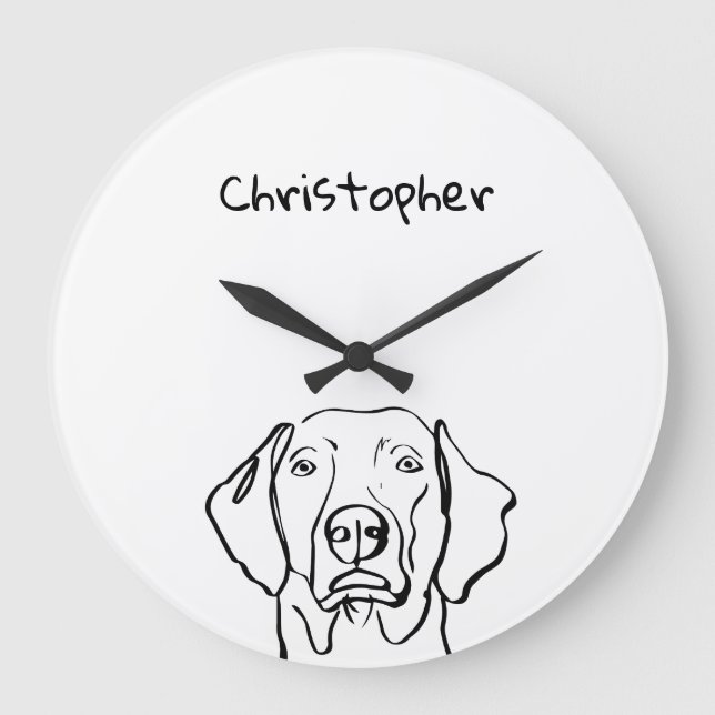Stilweimaraner: Ihr Text, Ihr Stil Große Wanduhr (Vorderseite)