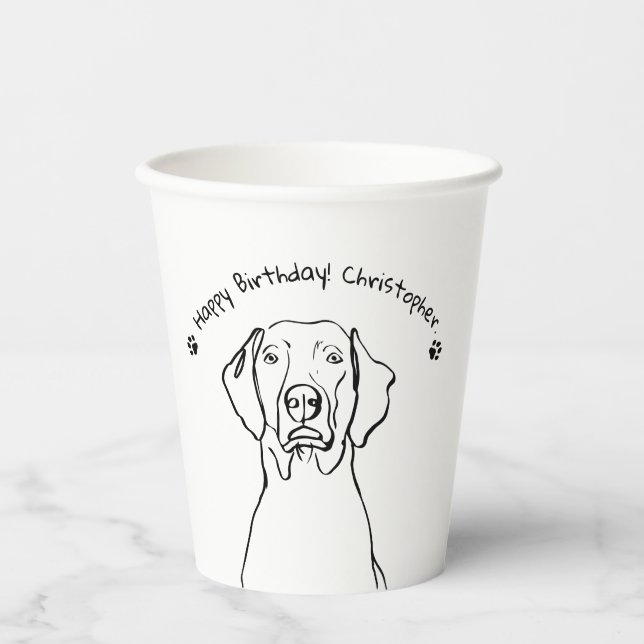 Stilweimaraner: Ihr Text, Ihr Stil Pappbecher (Vorderseite)