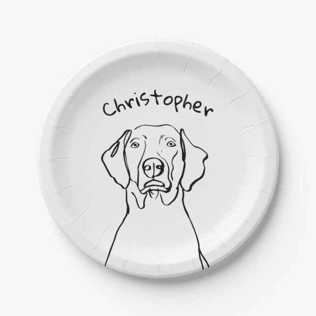 Stilweimaraner: Ihr Text, Ihr Stil Pappteller (Vorderseite)