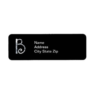 Stilweißes Mit Monogramm Etikett (B)