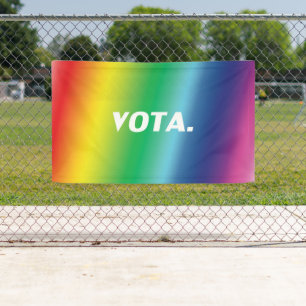 Stimmabgabe in spanischer Regenbogenfarbe Gay Prid Banner