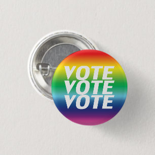 Stimmabgabe - weiß, Stolz Lgbtq Regenbogen Button