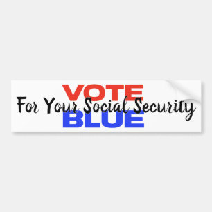 Stimme Blau Soziale Sicherheit USA Politisch  Autoaufkleber