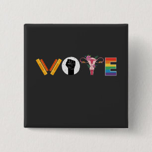 STIMME Bücher Uterus LGBT Unterstützung Button