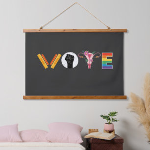 STIMME Bücher Uterus LGBT Unterstützung Wandteppich Mit Holzrahmen