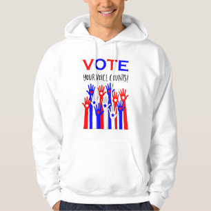 Stimme! Deine Stimme zählt! Patriotische Handstars Hoodie