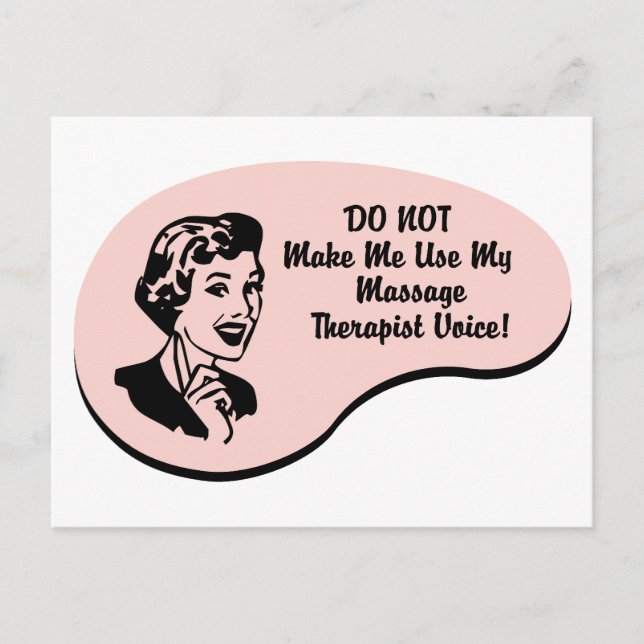 Stimme des Massagetherapeuten Postkarte (Vorderseite)
