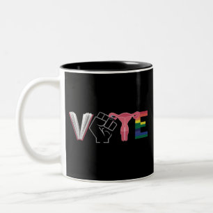 Stimme Feministische Frauenrechte Verbotene Bücher Zweifarbige Tasse