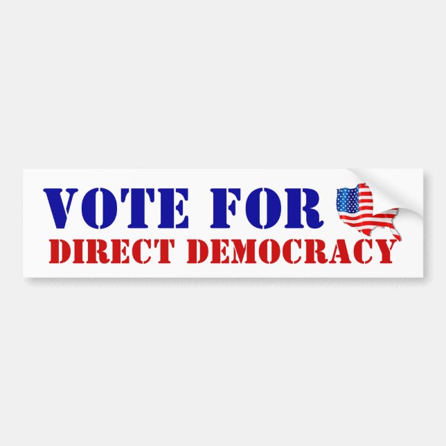 STIMME FÜR DIE DIREKTE DEMOKRATIE Amerika durch di Autoaufkleber (Vorne)
