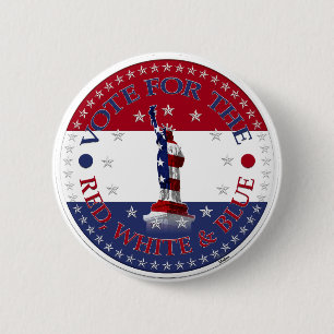 Stimme für die rote, weiße und blaue Freiheitsstat Button