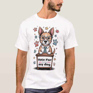 Stimme für meinen Hund – Lustiges handgezeichnetes T-Shirt