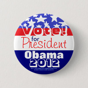 Stimme! Für Präsident Obama 2012 Button
