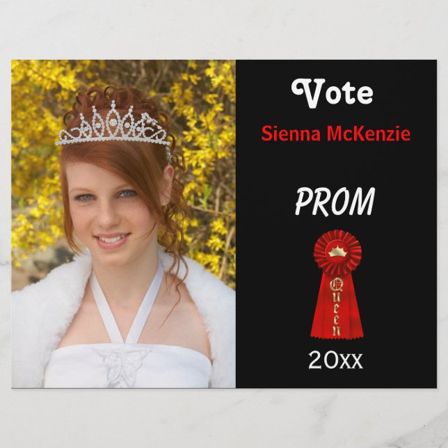 Stimme für Prom Queen (rot) Flyer (Vorne)