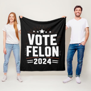 Stimme für Verbrecher Trump 2024 Lustige Wahlstimm Fleecedecke