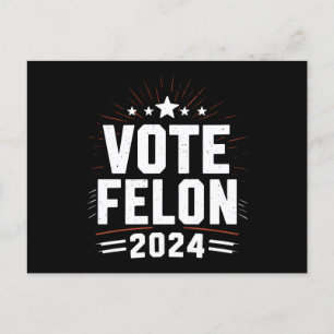 Stimme für verurteilten Trump 2024 Lustige Wahlsti Postkarte