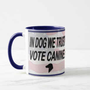 Stimme Hund mit amerikanischer Flagge ab Tasse