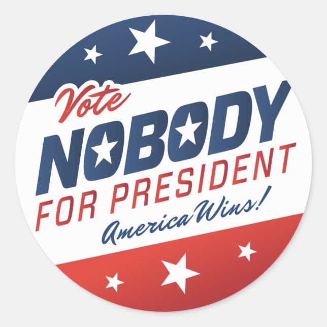 Stimme Niemand für Präsident Stickers (Vorderseite)