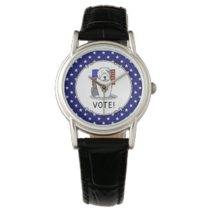 Stimme! Old English Sheepdog Grau 1 Niedliche poli Armbanduhr
