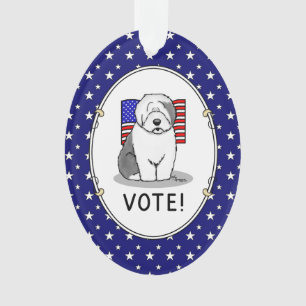 Stimme! Old English Sheepdog Grau 1 Niedliche poli Ornament