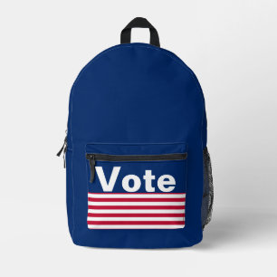 Stimme Rot Weiß Blau US-Flaggenstil Streifen Bedruckter Rucksack