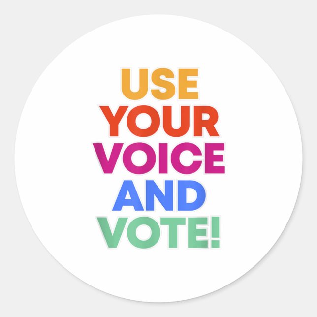 STIMME RUNDER AUFKLEBER (Vorderseite)