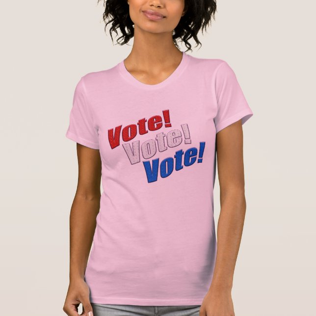 Stimme! Stimme! Patriotisches Rot und Blau 2024 T-Shirt (Vorderseite)