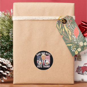 Stimme Trump Rette Unsere Haustiere Katzen Hunde 2 Runder Aufkleber