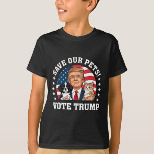 Stimme Trump Rette Unsere Haustiere Katzen Hunde 2 T-Shirt