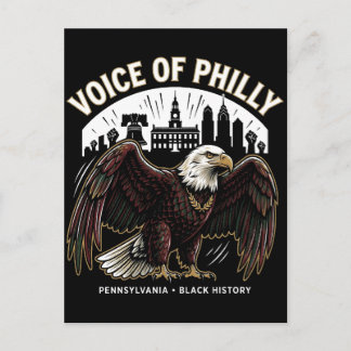 Stimme von Philly Weißkopfseeadler Schwarz Geschic Postkarte