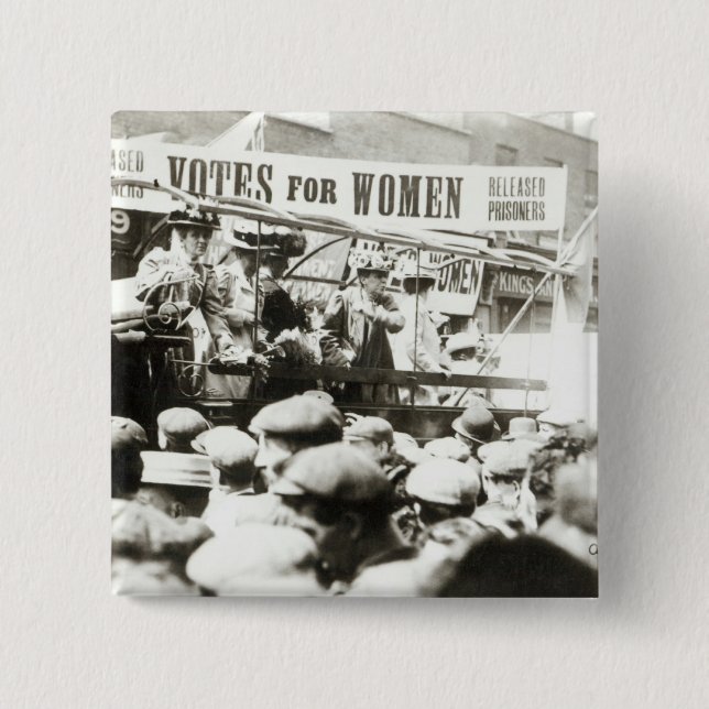 Stimmen für Frauen, im August 1908 Button (Vorderseite)