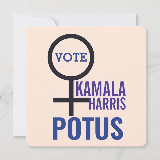 Stimmen Kamala Harris Präsident Frauensymbol Einladung (Vorderseite)