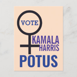 Stimmen Kamala Harris Präsident Frauensymbol Postkarte