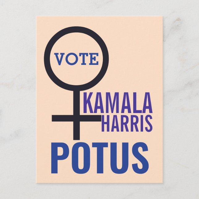 Stimmen Kamala Harris Präsident Frauensymbol Postkarte (Vorderseite)