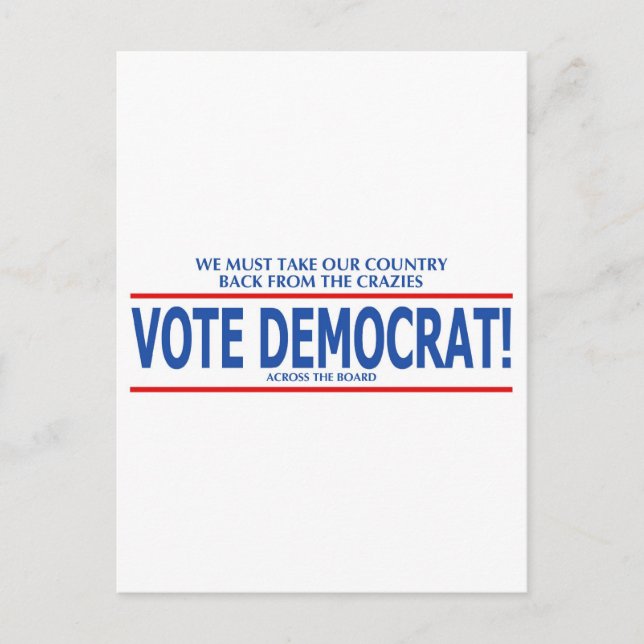 STIMMEN SIE DEMOKRAT! POSTKARTE (Vorderseite)