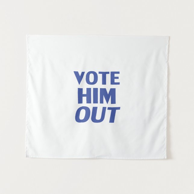 Stimmen Sie ihn mit weißer und blauer moderner Typ Wandteppich (Vorderseite (Horizontal))