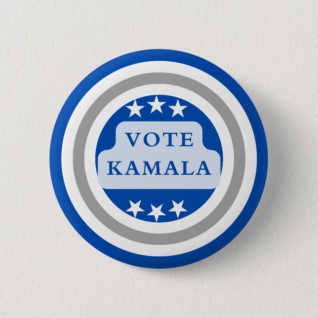 Stimmen Sie Kamala Harris. Blau Button (Vorderseite)
