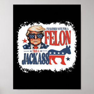 Stimmen Sie lieber für Felon als für einen Jack Fu Poster