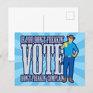 STIMMEN Sie nicht beschweren sich Postkarte