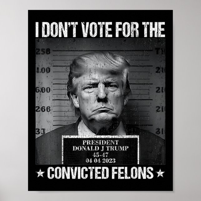 Stimmen Sie nicht für verurteilte Felonen-Anti-Tru Poster (Vorne)