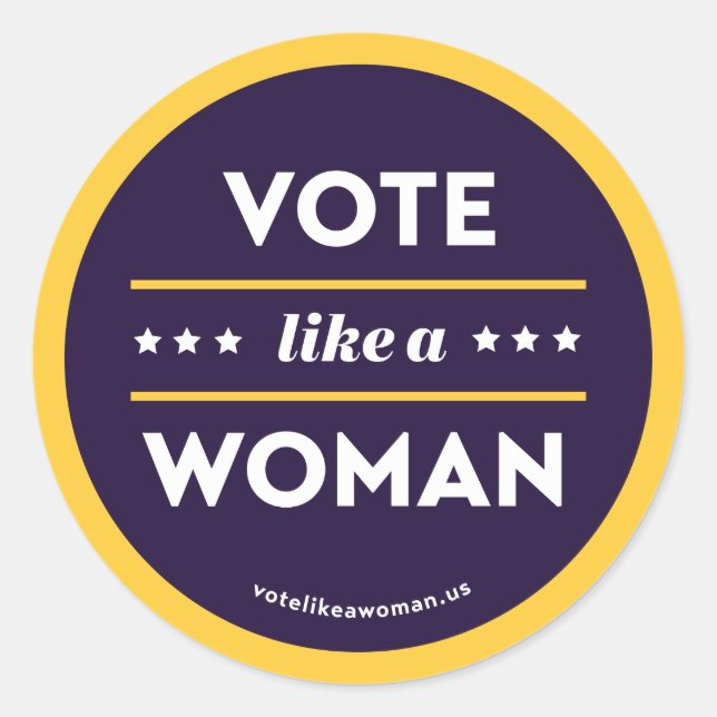 Stimmen Sie wie ein Frauensticker Runder Aufkleber (Vorderseite)