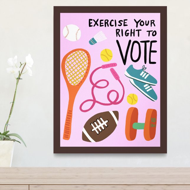 Stimmrecht Ausübung des Wahlrechts Rosa Poster (VOTING Exercise Your Right to Vote Elections Pink Poster Wall Art
)