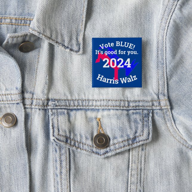 STIMMUNG BLUE Harris Walz 2024 Button (Beispiel)