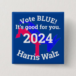 STIMMUNG BLUE Harris Walz 2024 Button