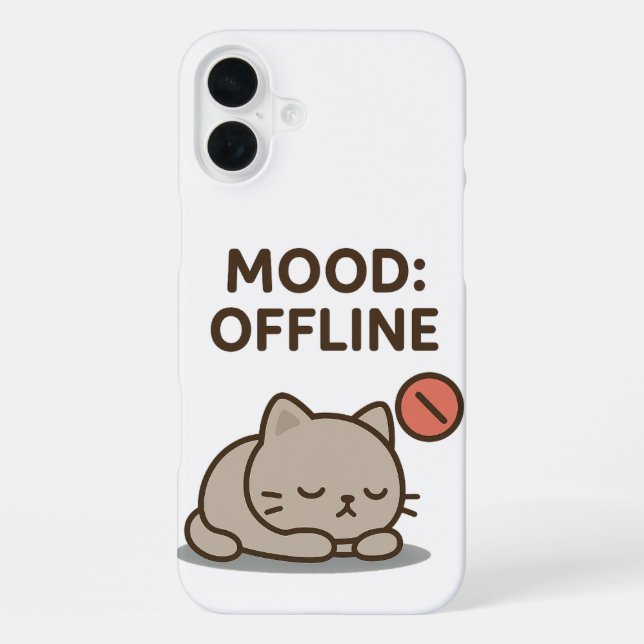 Stimmung: Offline - Funny Cartoon Offline Design iPhone 16 Plus Hülle (Rückseite)