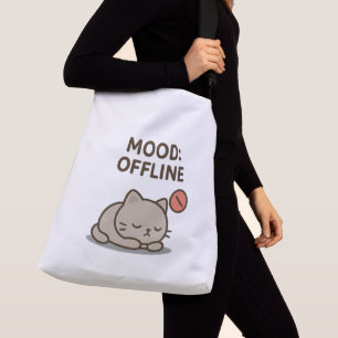 Stimmung: Offline - Funny Cartoon Offline Design Tragetaschen Mit Langen Trägern