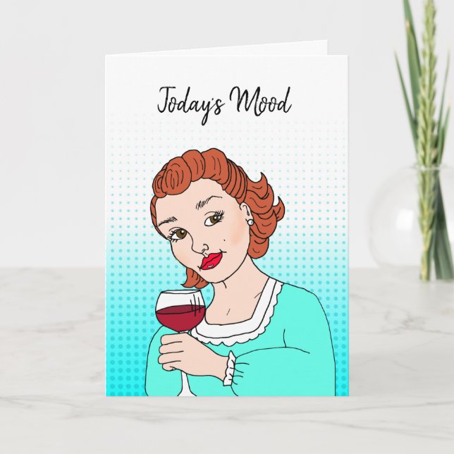 Stimmung, Wein, Freundschaft Drinken Spaß Karte (Vorderseite)