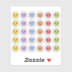 Stimmungs-Tracker Süße Emotionen Emoji Kopf Bujo-P Aufkleber