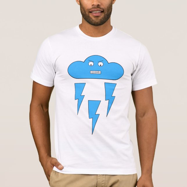 Stimmungs-Wolken-T - Shirt (verärgert/Blitz) (Vorderseite)