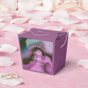 Stimmungsvolle lila und türkis abstrakte Hochzeits Geschenkschachtel