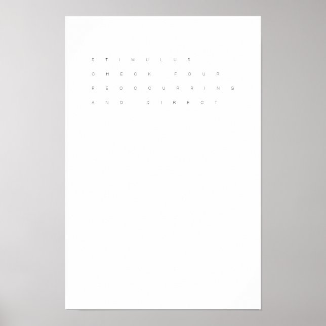 Stimulus-Karo vier wiederkehrendes & direktes Post Poster (Vorne)